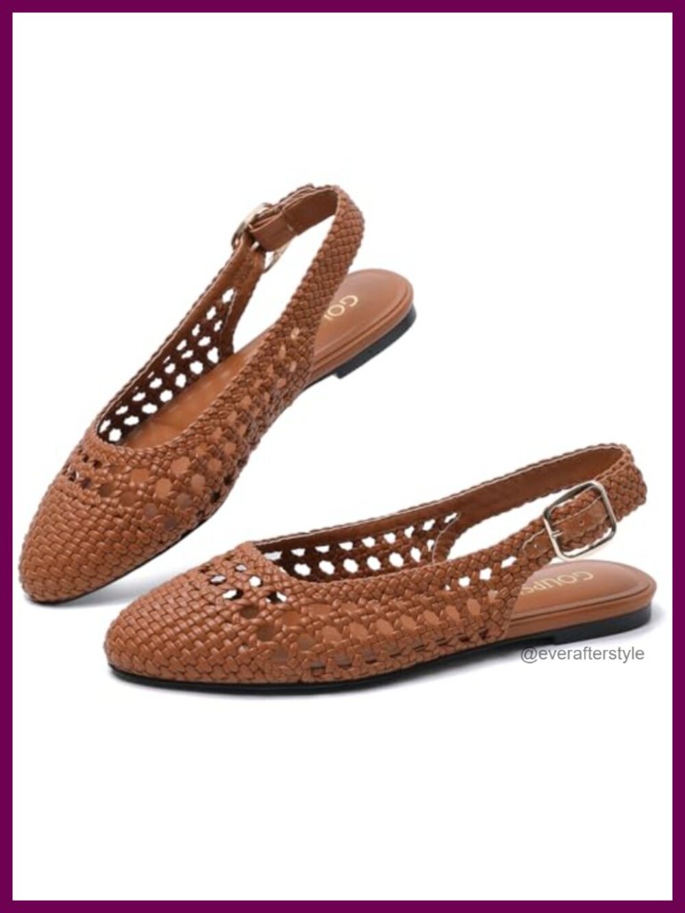 Woven Ballet Flats Mary Jane Shoes for Women Faux Leather Slingback Round Toe